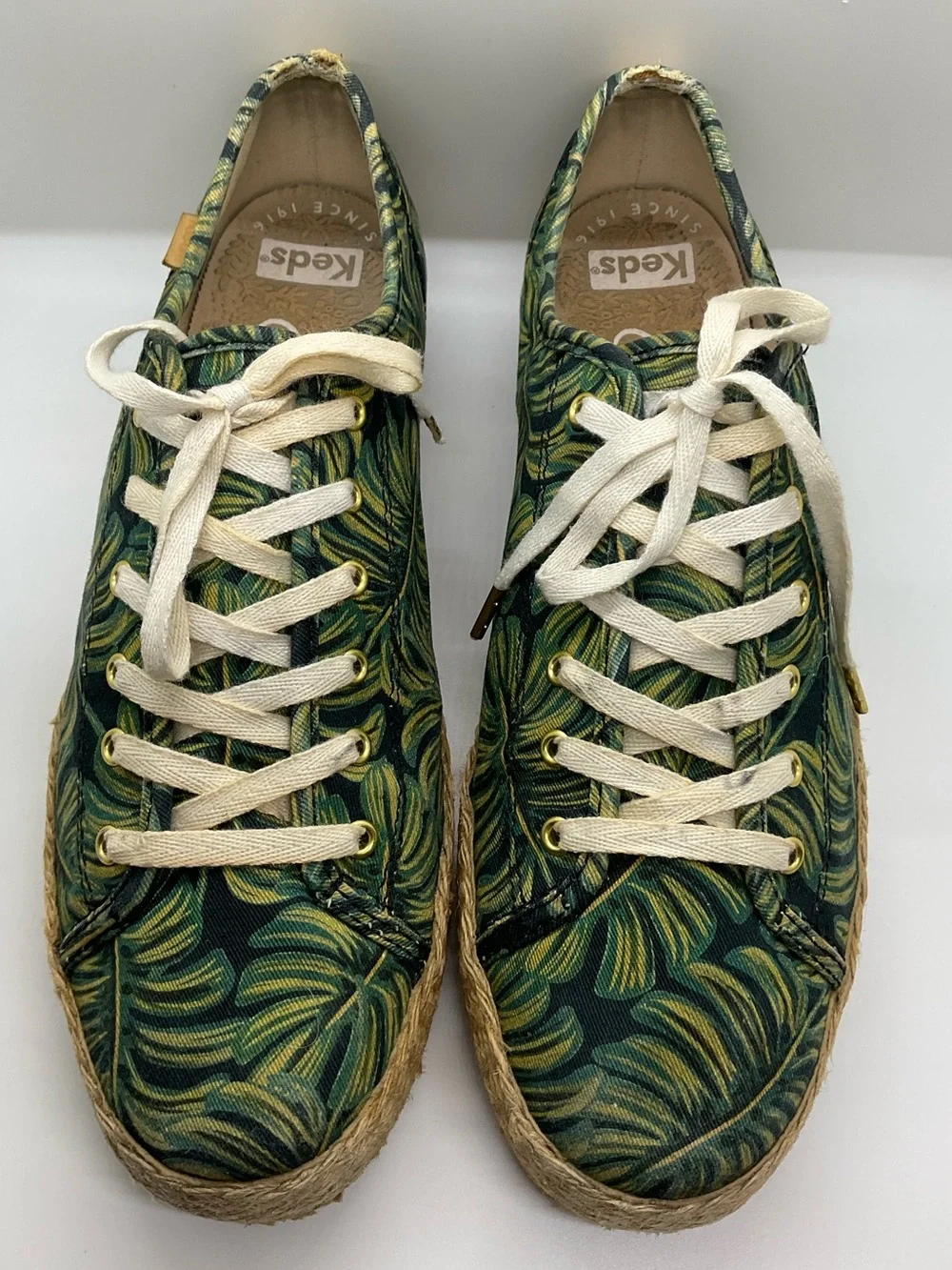 WOMEN'S KEDS X RIFLE PAPER CO TRIPLE KICK PALMS PLATFORM Espadrille SNEAKER 8.5